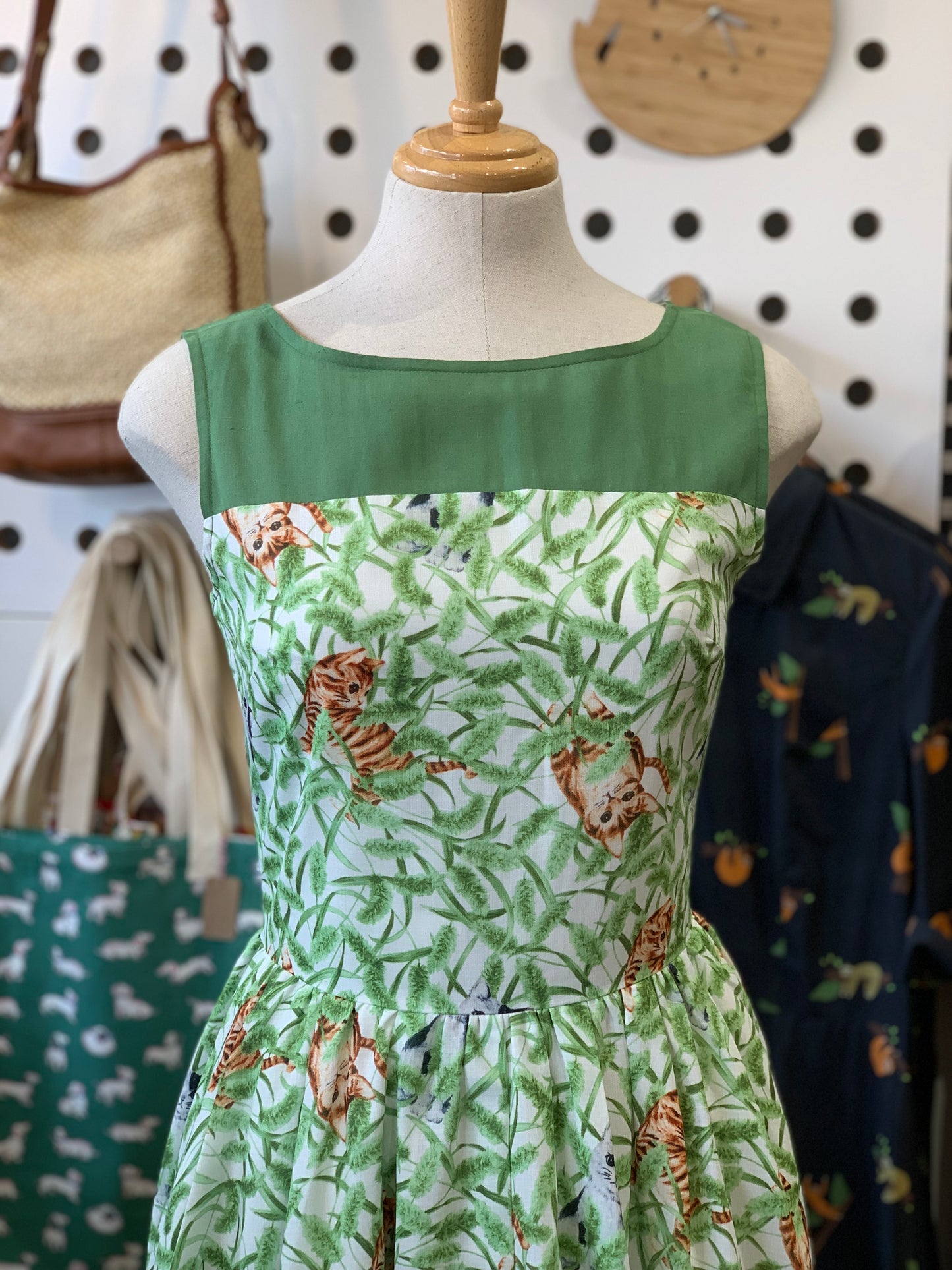 Gabriela Dress -  Cat in the grass land (size 6 only)