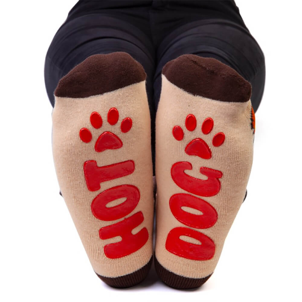 Feet speak socks sausage dog