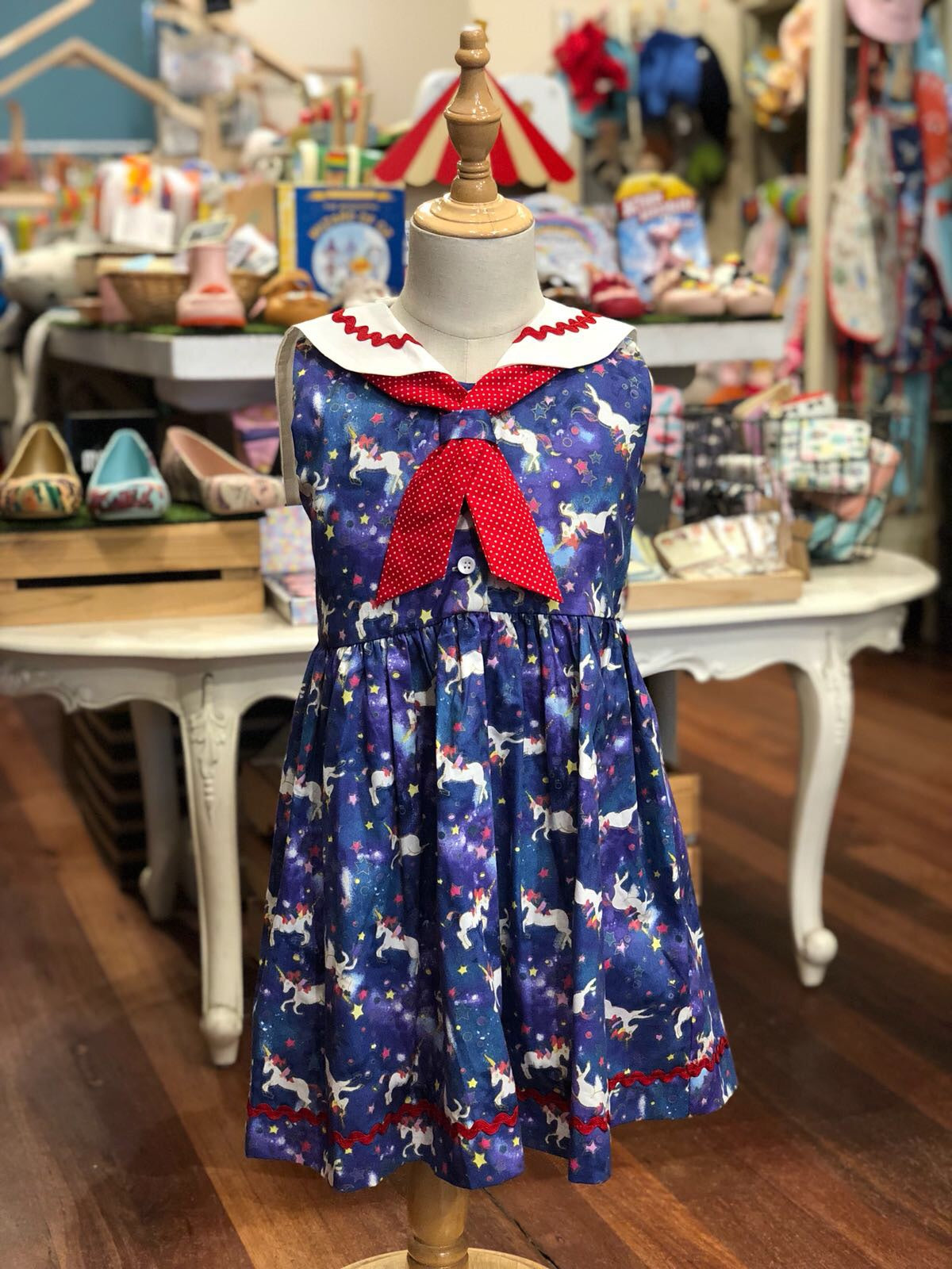 Sailor Girl Dress - Unicorn (Low in Stock /Size: 2 &3 yrs old)