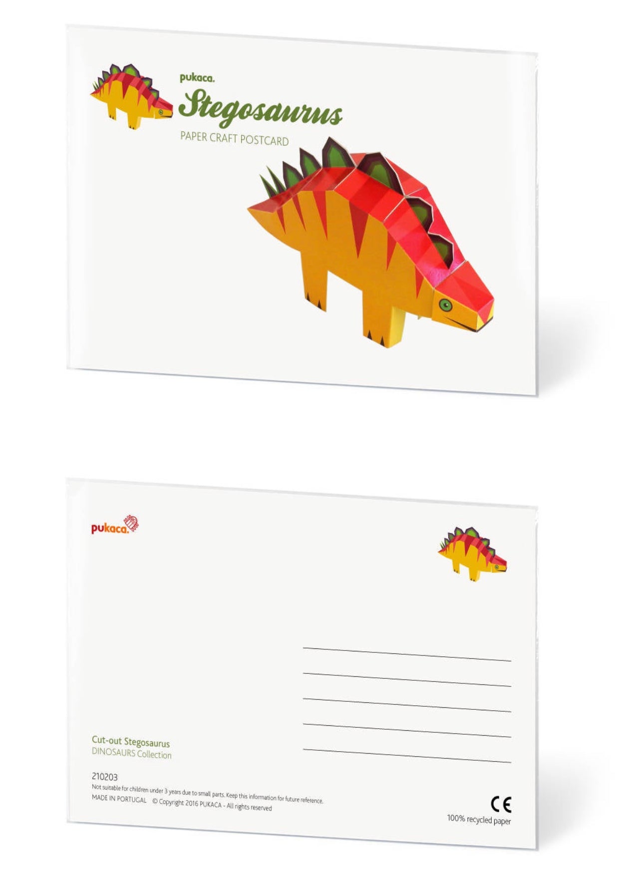 Paper craft post card (dinosaurs)