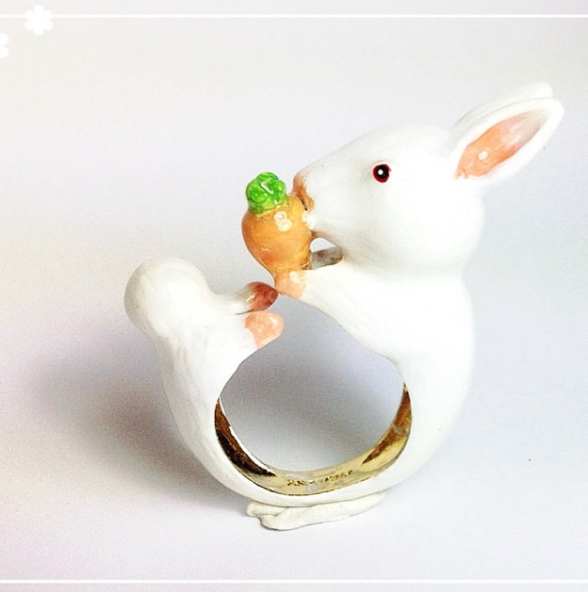 Handmade Bunny Carrot Large Ring