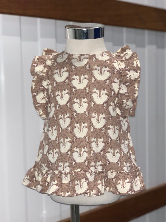 Little Lulu Kids Top - Fox (Low in Stock/ 18months, 3 & 4 yrs old)