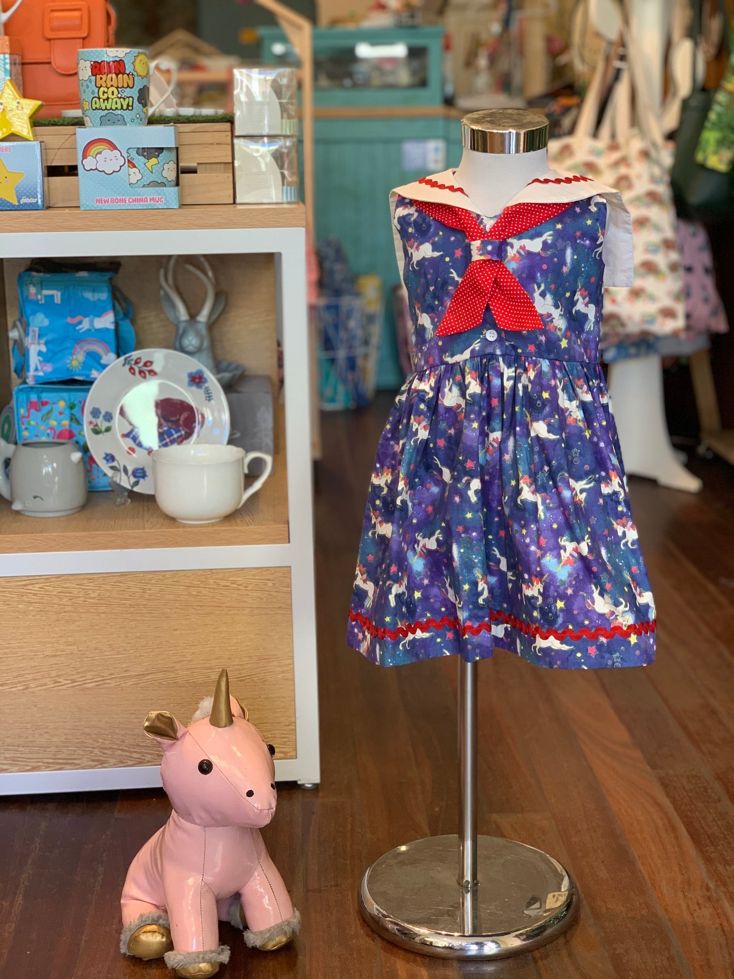 Sailor Girl Dress - Unicorn (Low in Stock /Size: 2 &3 yrs old)