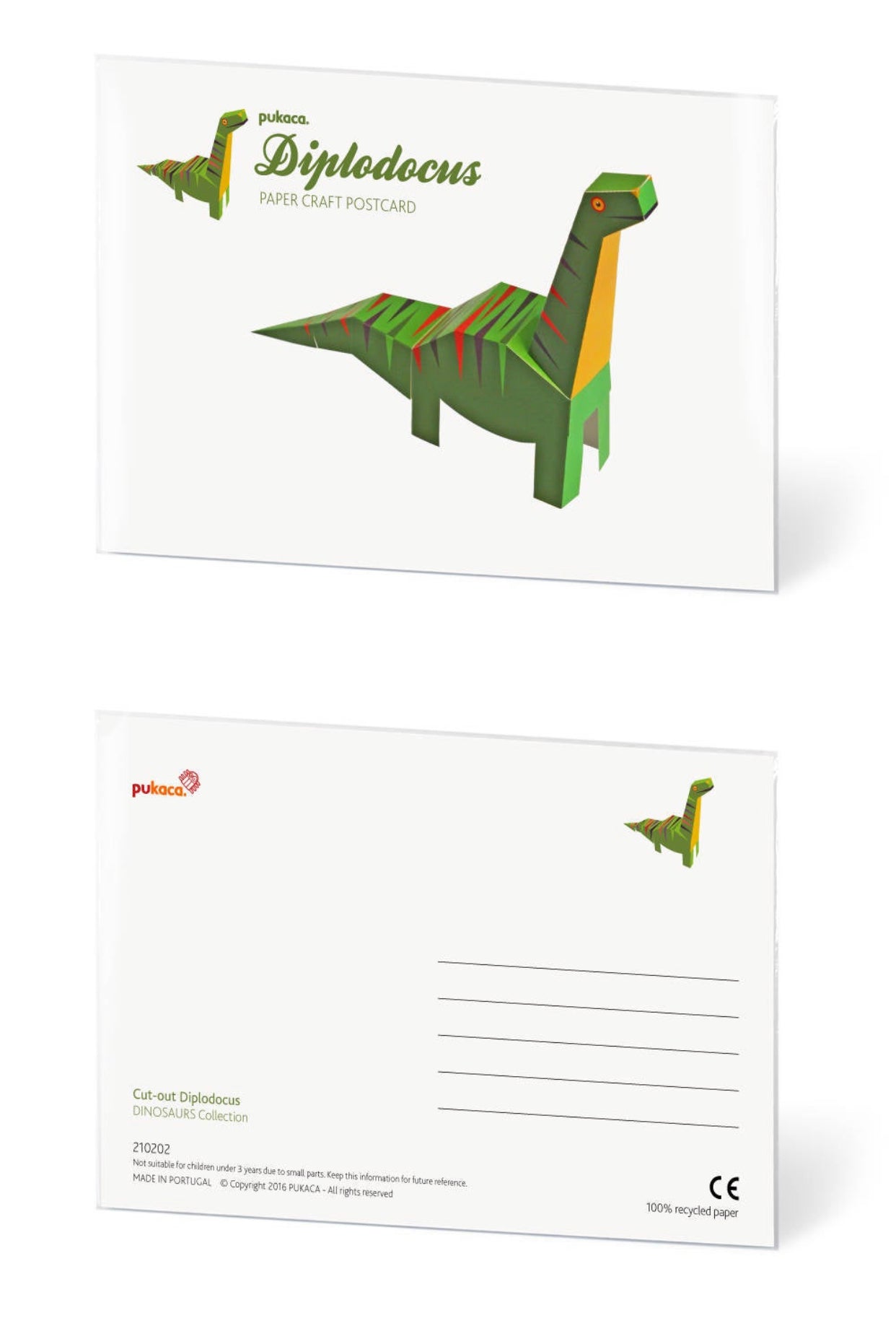 Paper craft post card (dinosaurs)