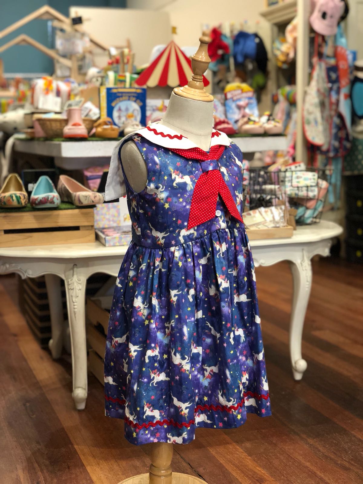 Sailor Girl Dress - Unicorn (Low in Stock /Size: 2 &3 yrs old)
