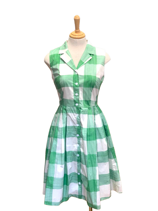 Grandma’s Attic Dress - Green Plaid