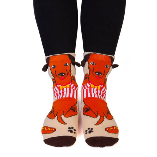 Feet speak socks sausage dog