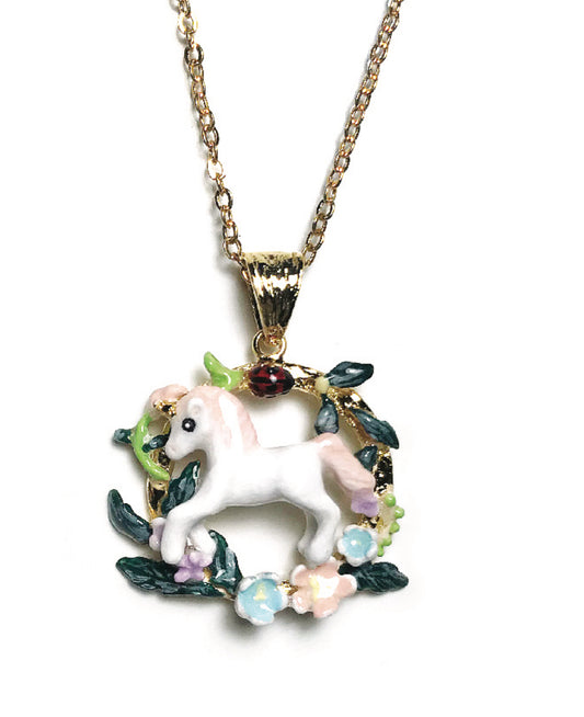 Handmade Flower Unicorn Necklace