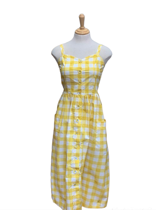 Penelope Dress - Yellow Plaid ( Size 12&14 ONLY)