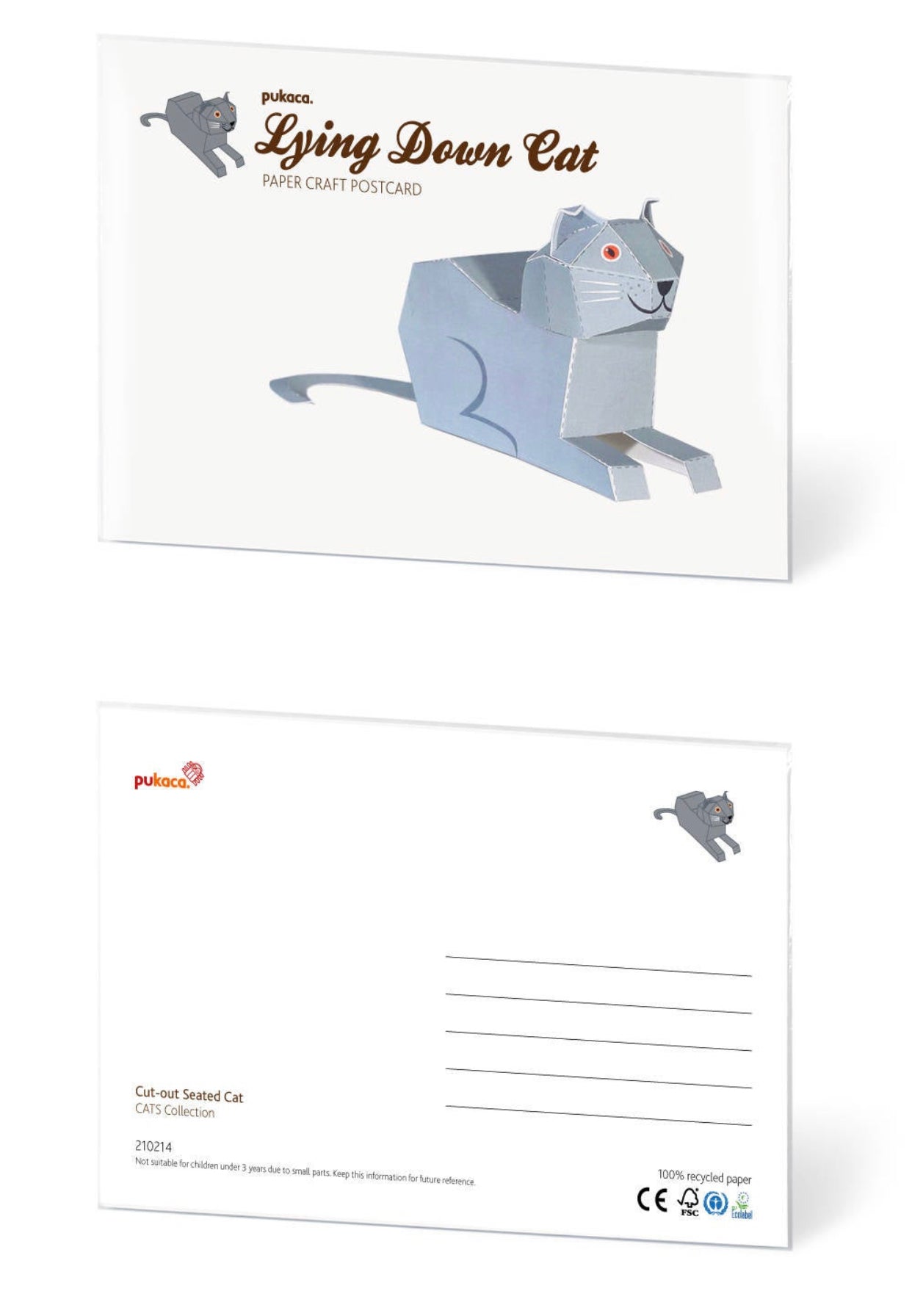 Paper craft post card (cats)